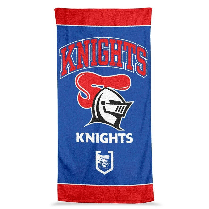 NRL Jumbo Beach Towel - Newcastle Knights - Team Logo - 90cmx170cm