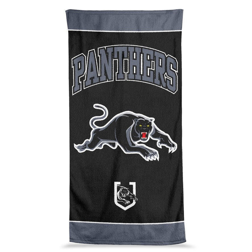 NRL Jumbo Beach Towel - Penrith Panthers - Team Logo - 90cmx170cm