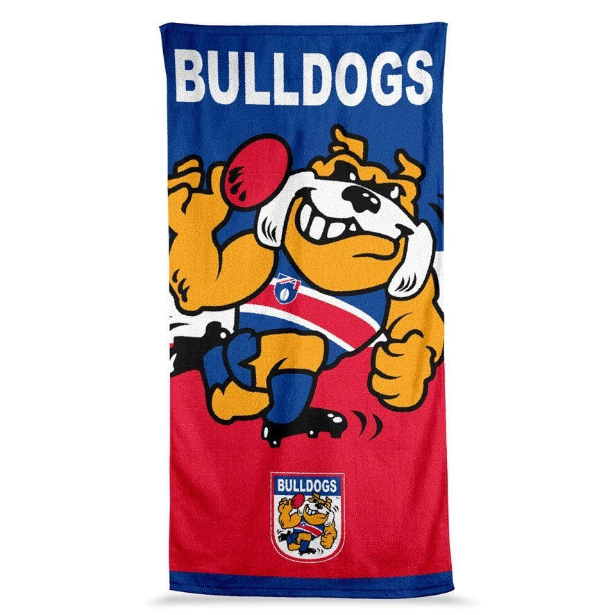 AFL Jumbo Beach Towel - Western Bulldogs - Team Mascot - 90cmx170cm