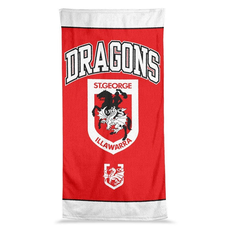 NRL Jumbo Beach Towel - St George Illawarra Dragons - Team Logo - 90cmx170cm