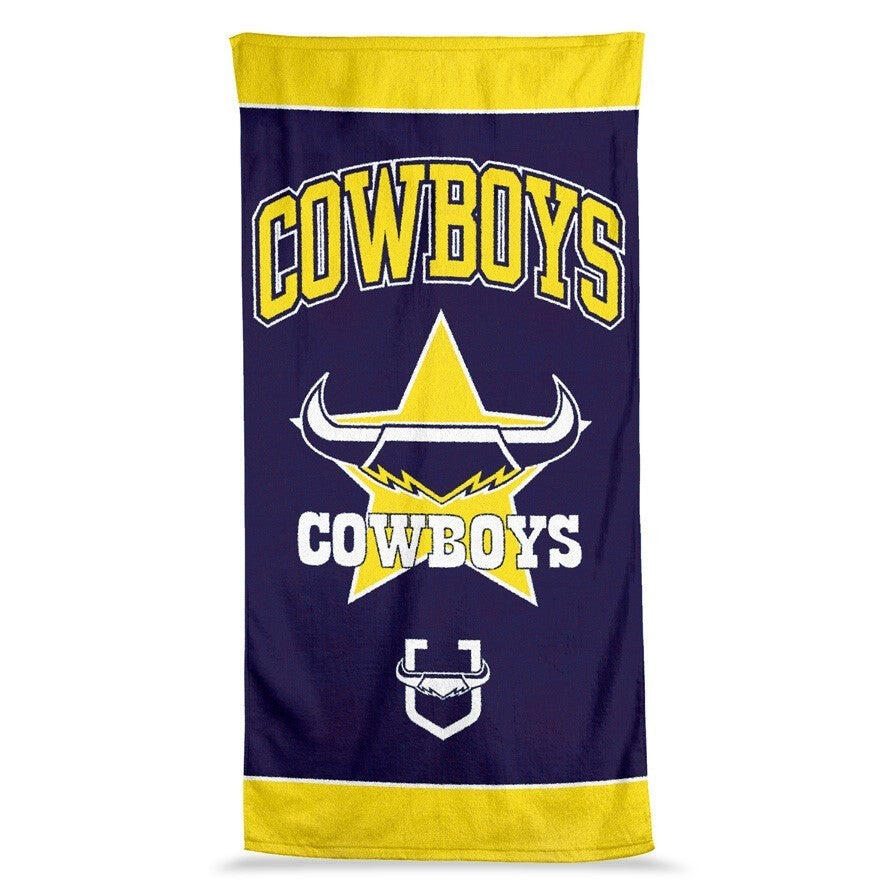 NRL Jumbo Beach Towel - North Queensland Cowboys - Team Logo - 90cmx170cm