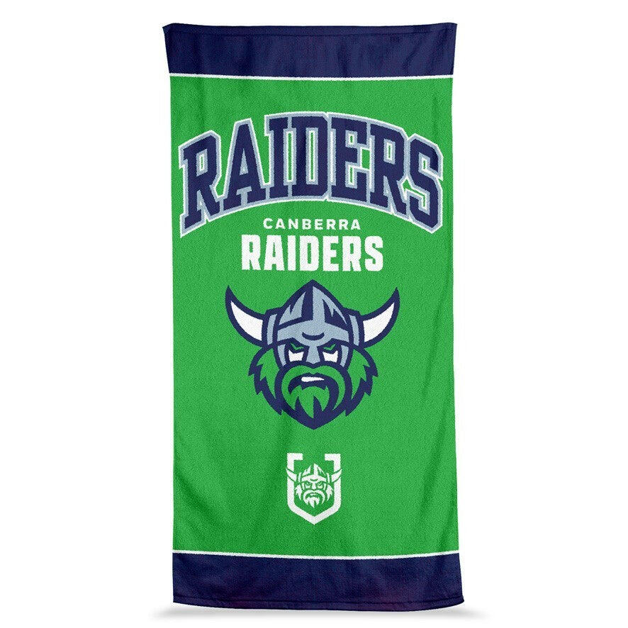 NRL Jumbo Beach Towel - Canberra Raiders - Team Logo - 90cmx170cm