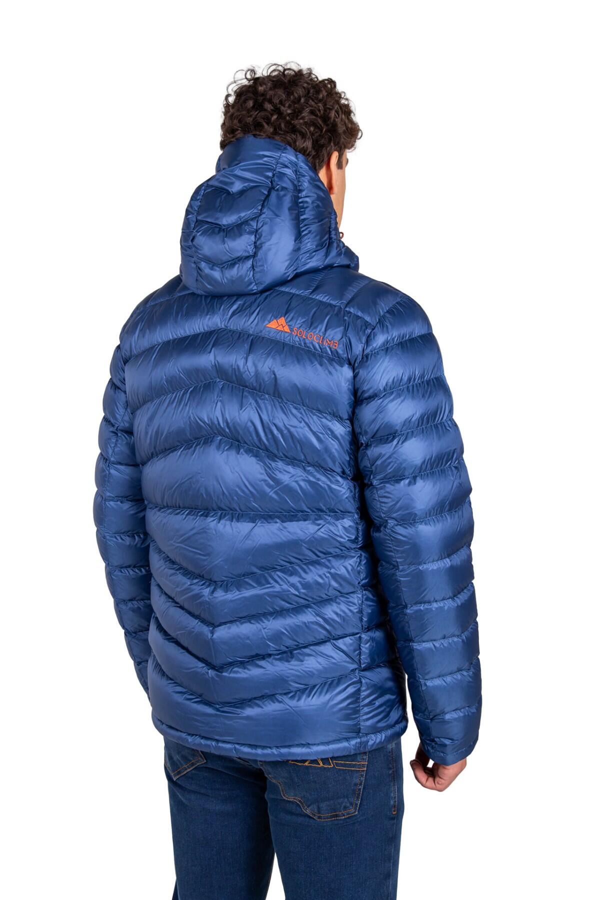 Chaqueta Térmica de Plumas de Alpinismo y Escalada RAGNAROK Hombre Azul-Naranja 3/3