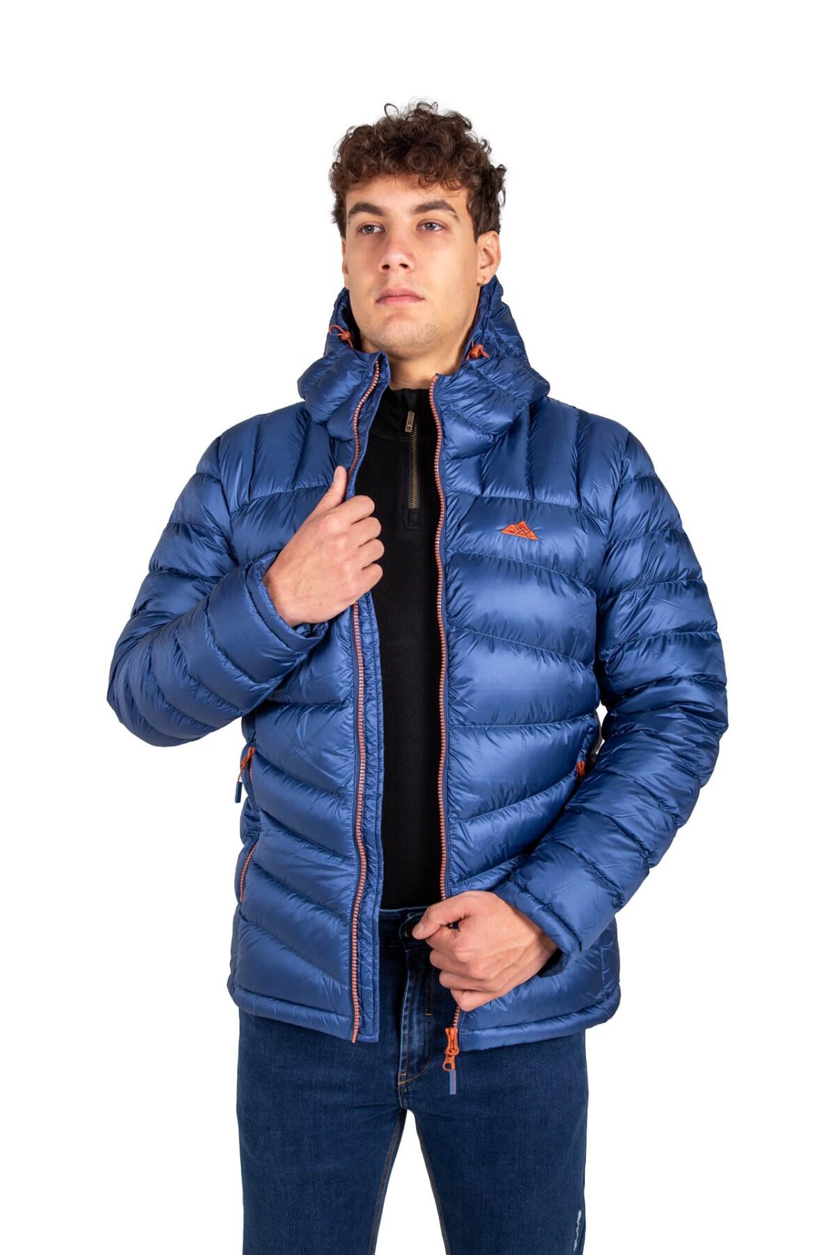 Chaqueta Térmica de Plumas de Alpinismo y Escalada RAGNAROK Hombre Azul-Naranja 2/3