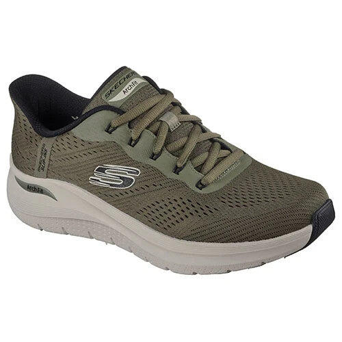 Skechers Arch Fit Herren Schuhe grün olive Slip Ins 232712 3/7