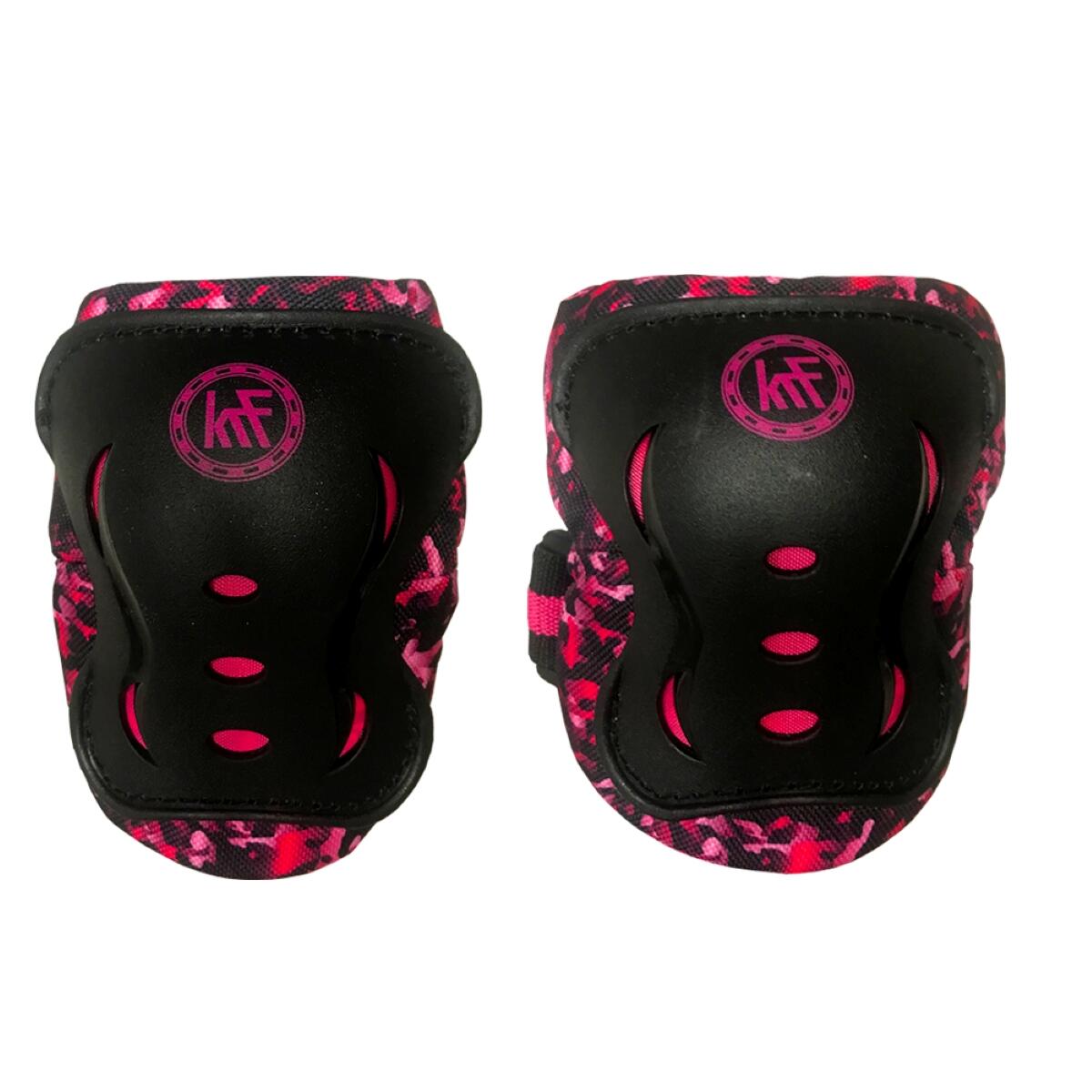 SET PROTECCIONES JUNIOR KRF CAMUFLAJE ROSA 2/4
