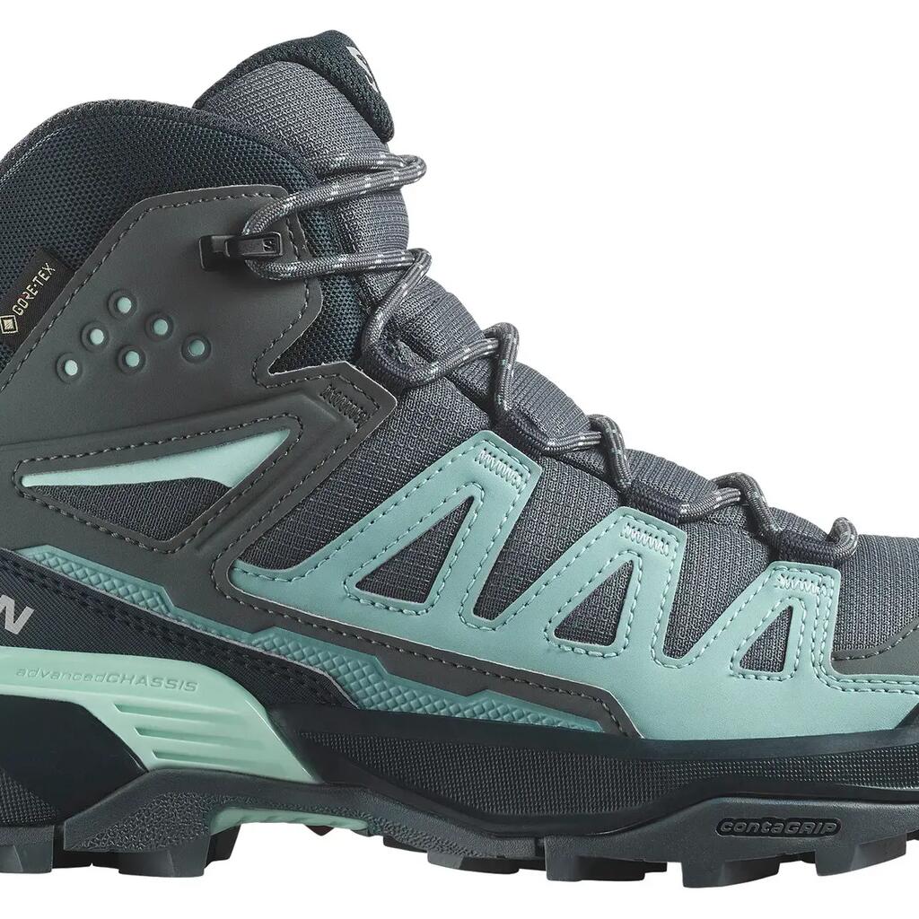 Salomon Womens Walking Boots X Ultra 360 Mid Gore Tex Waterproof Lace Up grey UK
