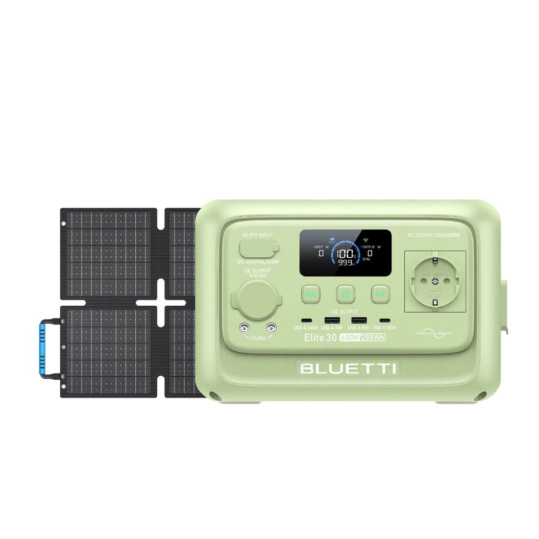 Gerador solar BLUETTI Elite 30 V2 600W + painel solar de 60W para campismo 1/7