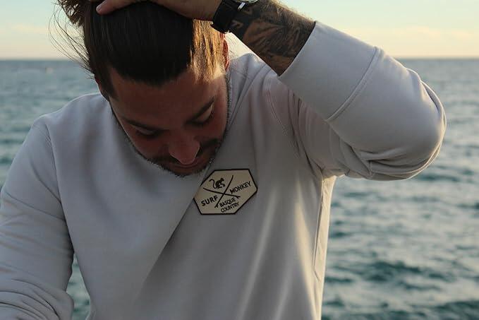 Sudadera Parche - Cuello Redondo / Adulto (Beige) 3/6