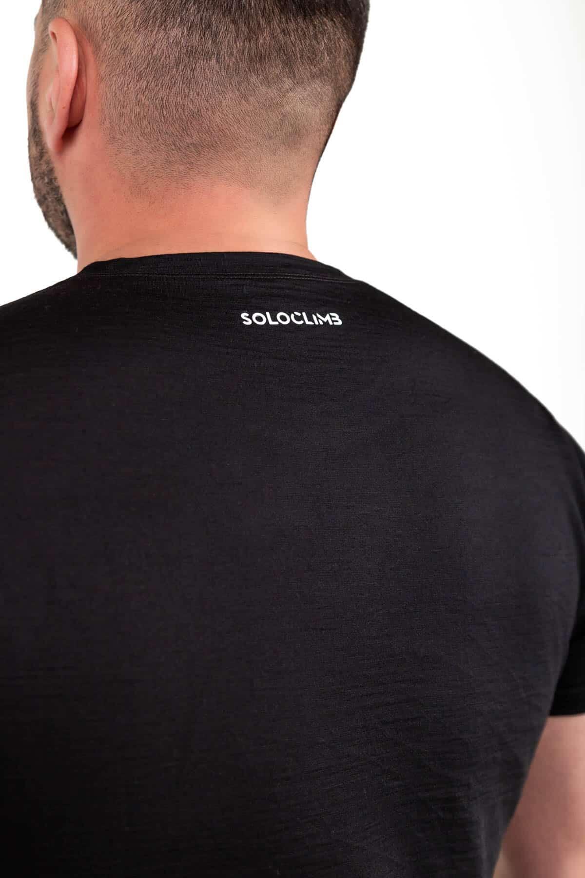 Camisola Merino Rock para Alpinismo e Escalada Leve e Transpirável Homem Preto 2/3
