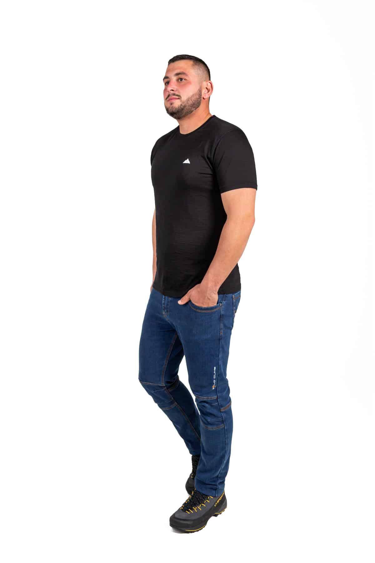 Camisola Merino Rock para Alpinismo e Escalada Leve e Transpirável Homem Preto 3/3