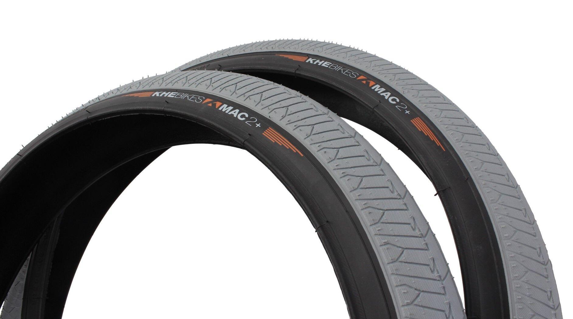 BMX pneus 2x MAC2+ tringle rigide gris + 2x chambres à air KHE LASER 2/6