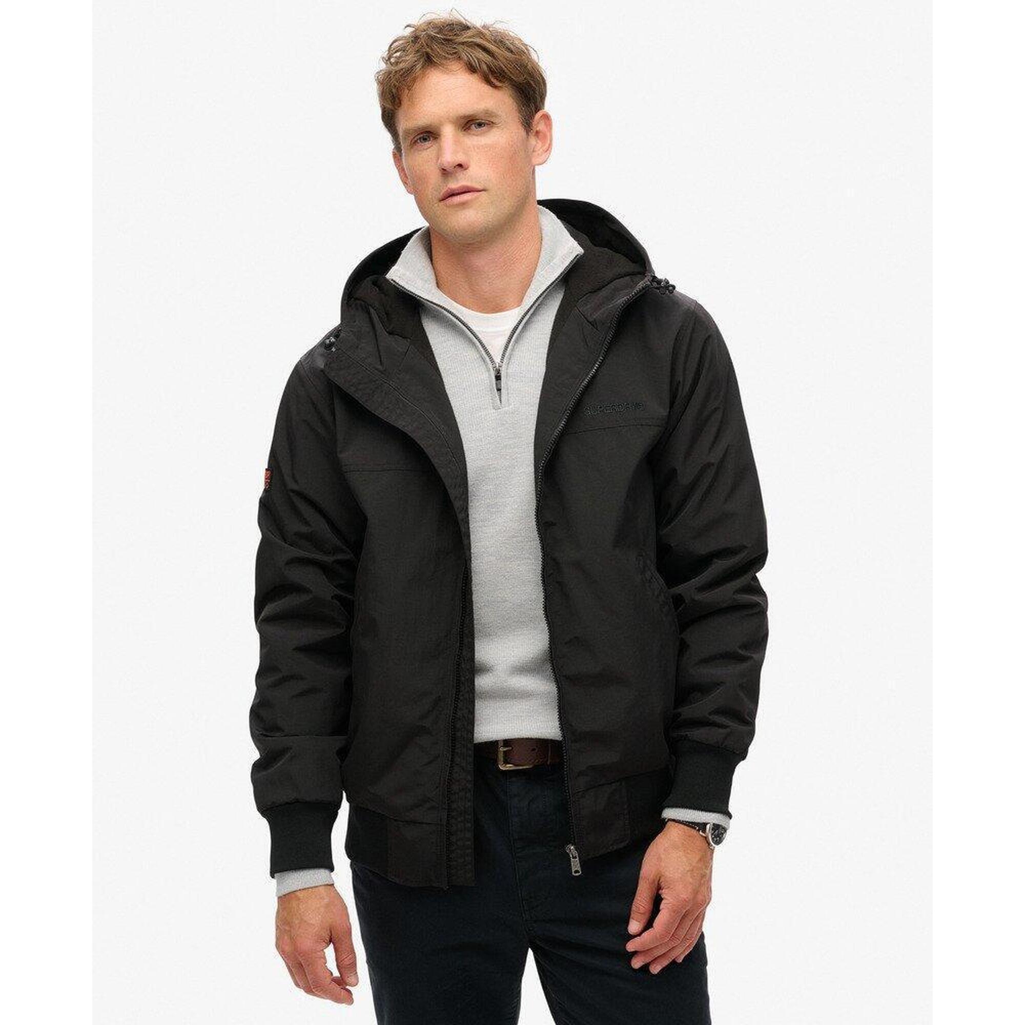 Superdry - Veste Bomber À Capuche En Nylon Surplus - Maillot Manches Longues - Noir - Decathlon
