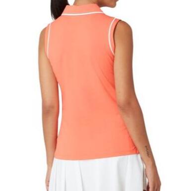 Original Penguin Sleveless Performance, Polo de Golf Mujer, Coral 3/3
