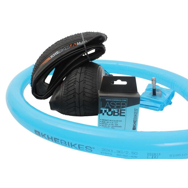 BMX cauciucuri 2x MAC2+ pliabile + 2x camere KHE LASER
