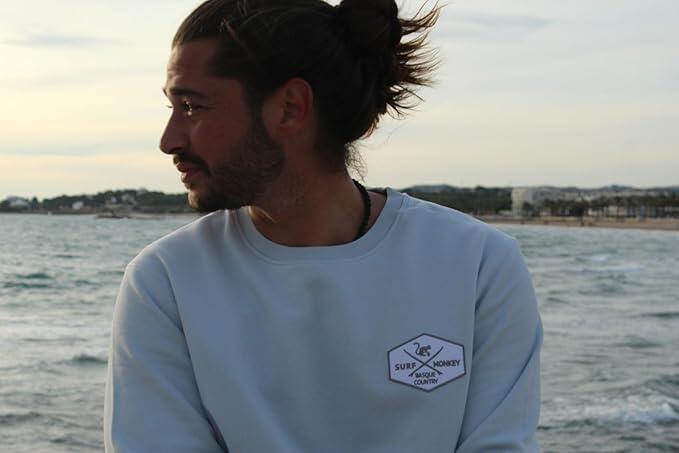 Sudadera Parche - Cuello Redondo / Adulto (Azul Cielo) 3/5