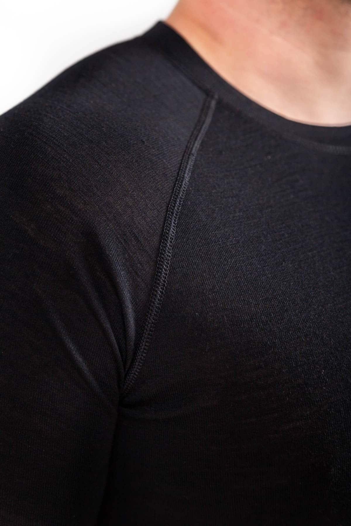 Camisola Merino Shell Alpinismo E Escalada Homem Térmica Transpirável Preto 2/3