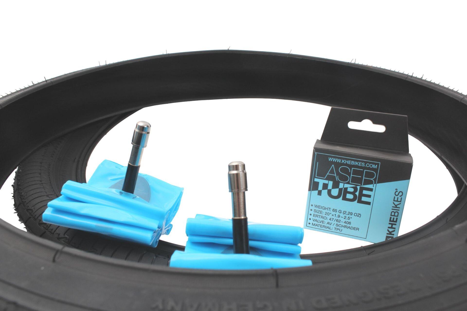 BMX neumáticos 2x MAC2+ alambre negro + 2x cámaras KHE LASER 3/7