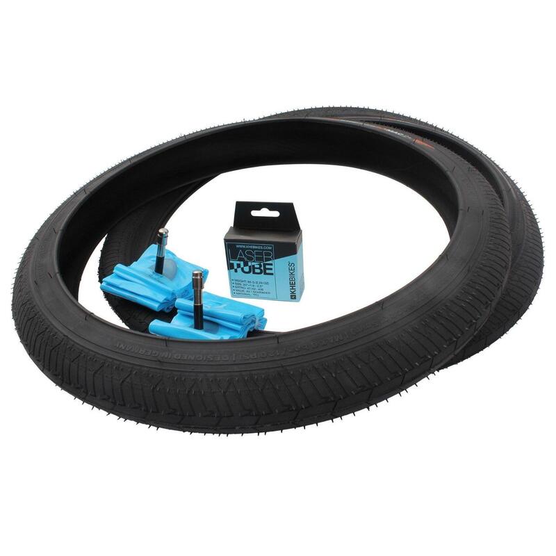 BMX cauciucuri 2x MAC2+ sârmă negru + 2x camere KHE LASER
