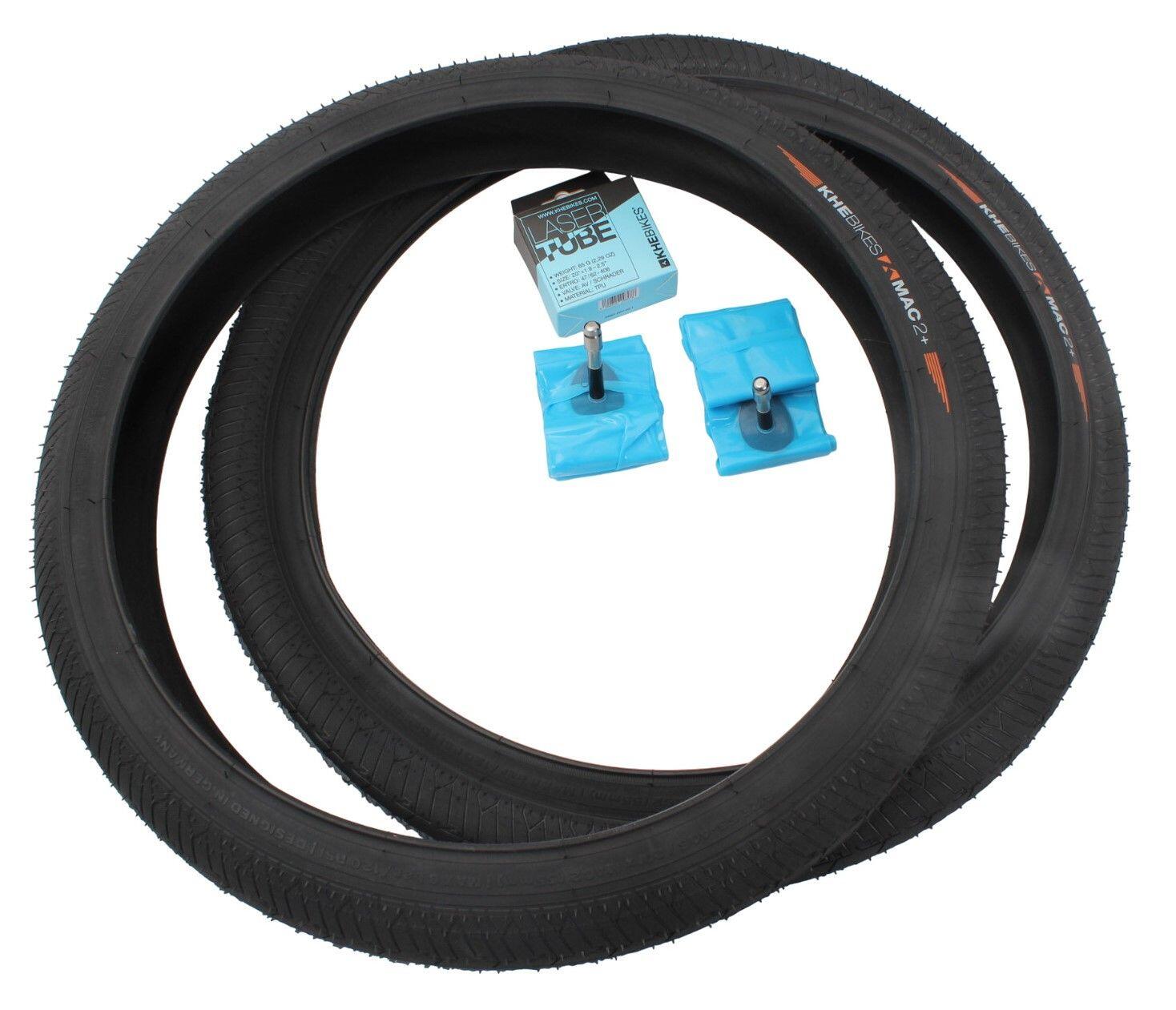 BMX neumáticos 2x MAC2+ alambre negro + 2x cámaras KHE LASER 4/7