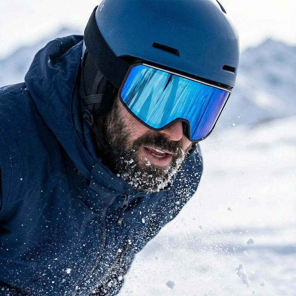 Maschera da Sci e Snowboard Fluor HX-022 Lente Blu Specchiata Unisex 3/3