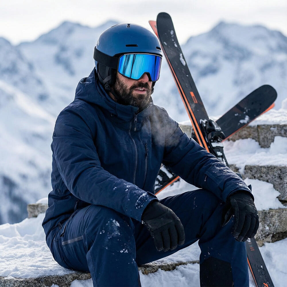 Maschera da Sci e Snowboard Fluor HX-022 Lente Blu Specchiata Unisex 2/3