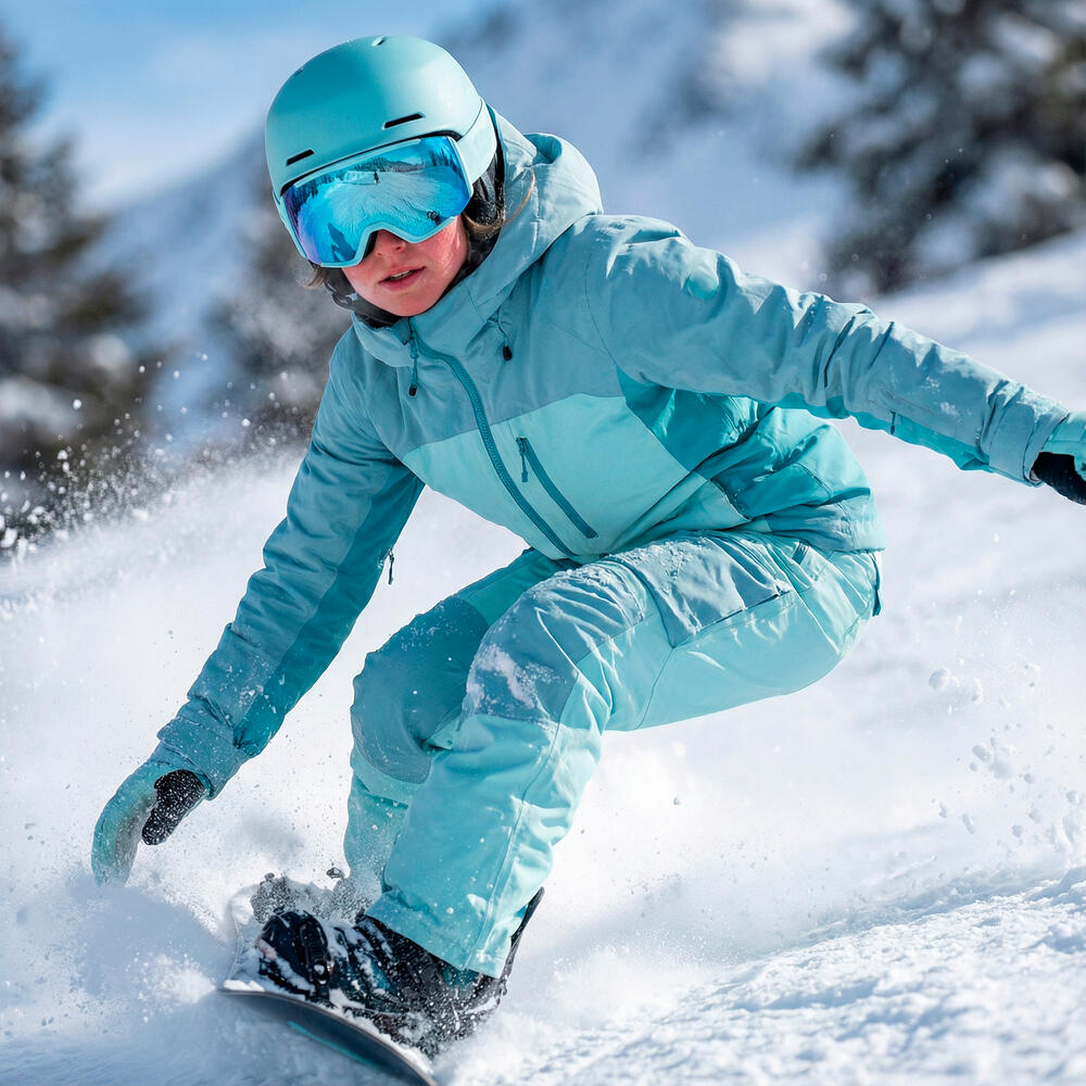 Ski- und Snowboardbrille Fluor HX-052 Scheibe Blau Verspiegelt Unisex 2/4