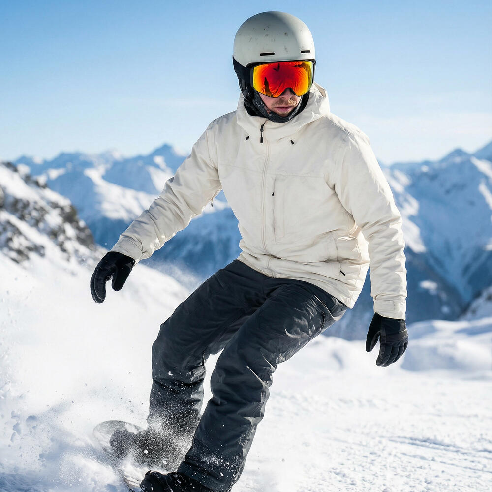 Masque de Ski et Snowboard Fluor HX-055 Écran Rouge Miroir Unisexe 3/3