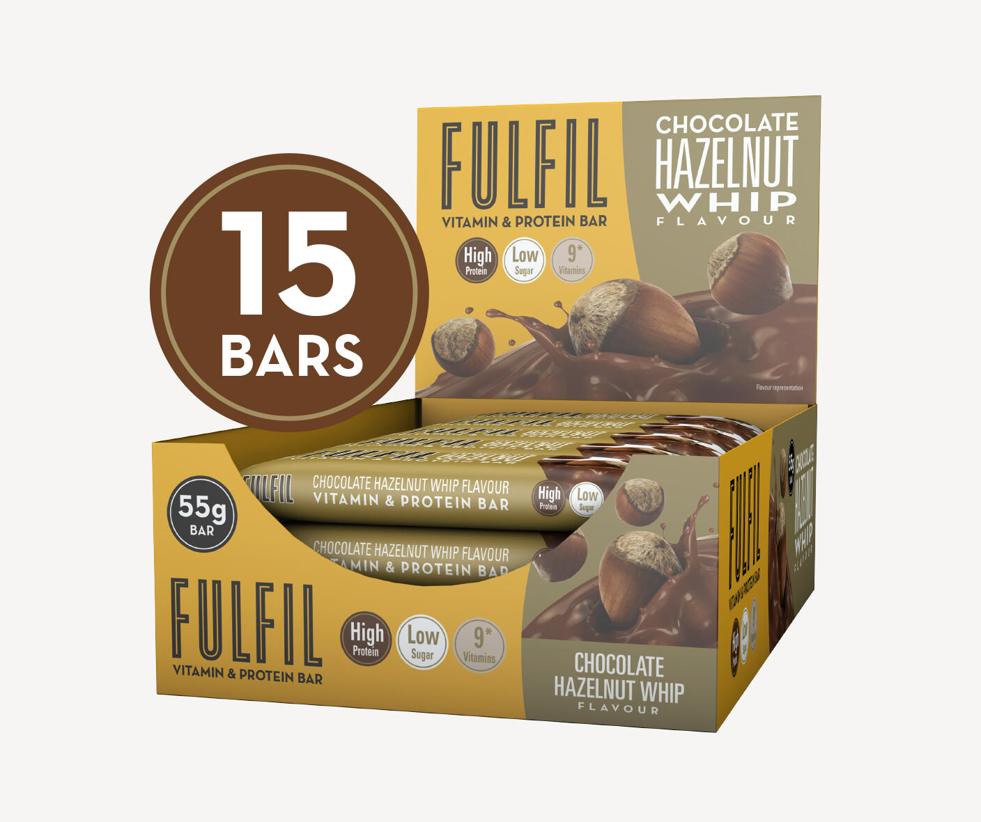 Barre Vitamines & Protéines Chocolat Noisette – 15 pcs 2/2