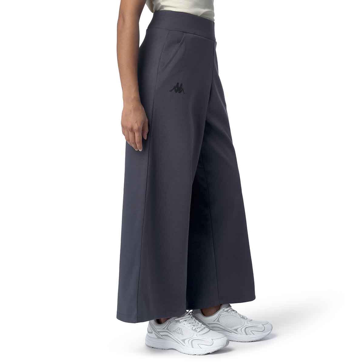 Pantaloni tuta da donna in poliestere grigio da palestra 4/7