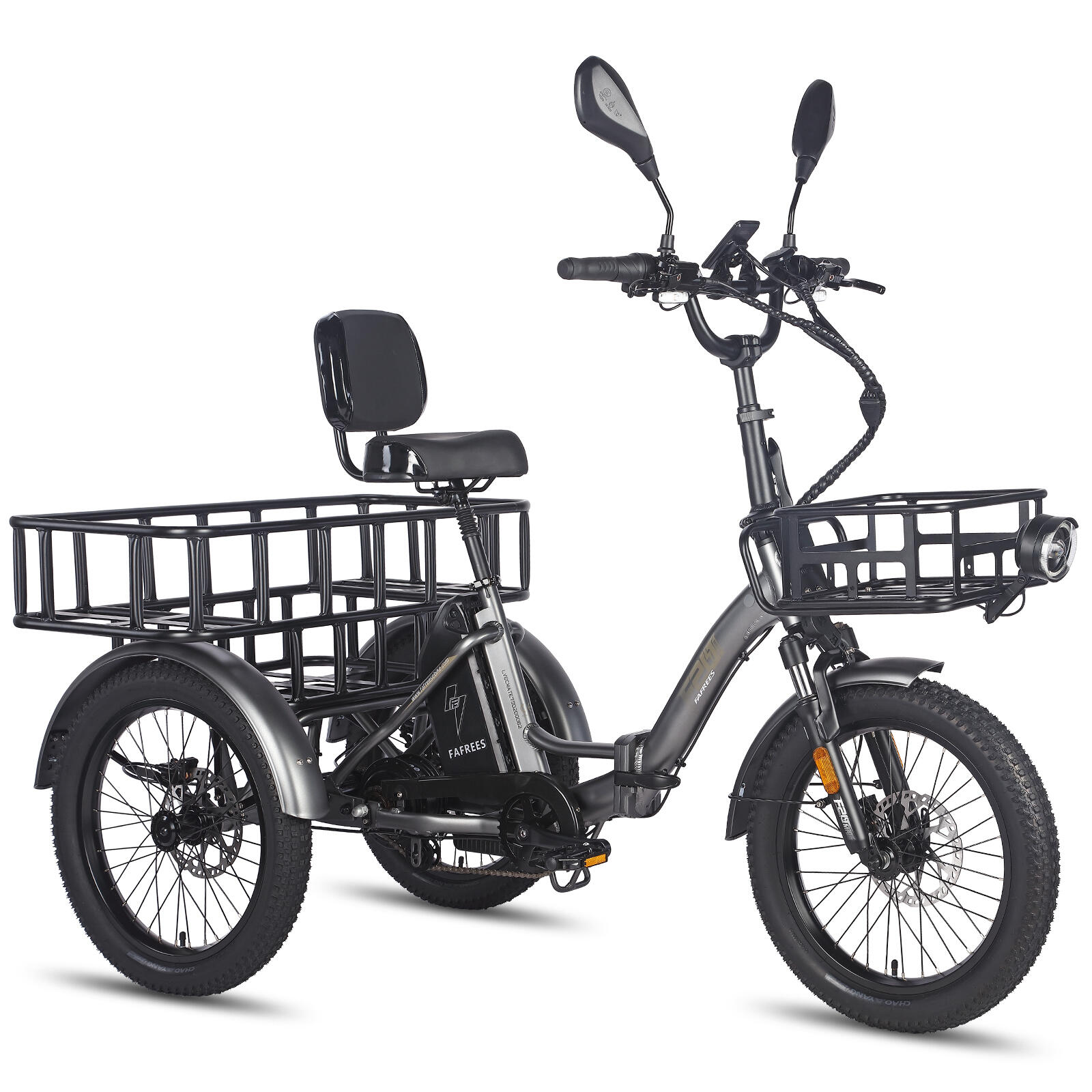 Fafrees - Tricycle Électrique Fafrees F20 Mate, Batterie 48 V 23,45 Ah - Vélo Pliant - Noir - Decathlon