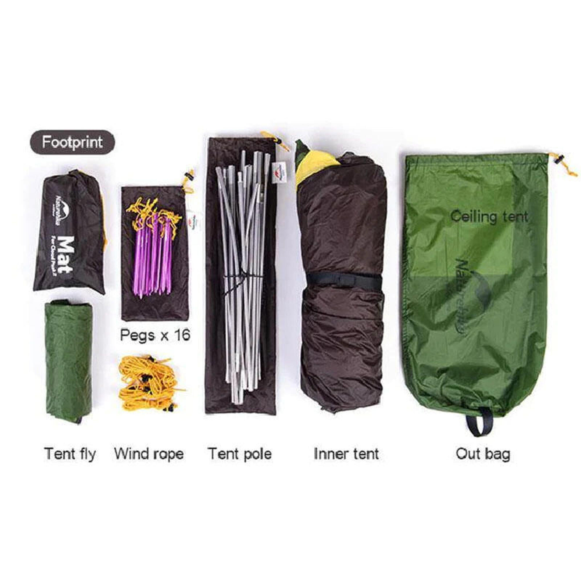 Cort Camping Cloud Peak 2 20D T-ZIP 2 Persoane