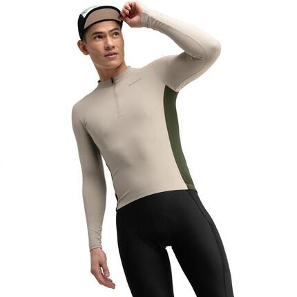 Maillot cyclisme gravel manches longues homme GM3 Dempster Beige