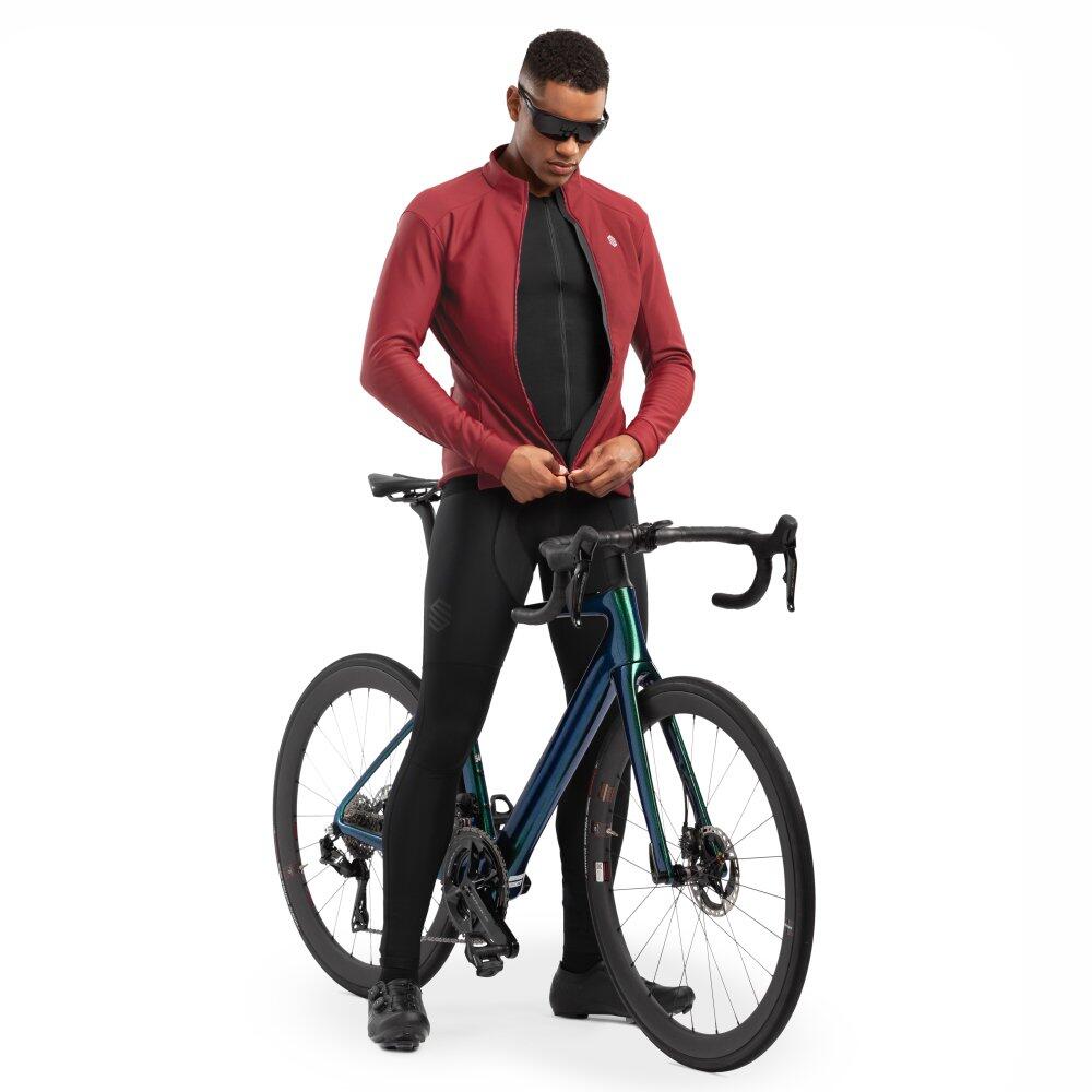 Veste vélo softshell homme Cyclisme J1 Soulor Bordeaux 3/7