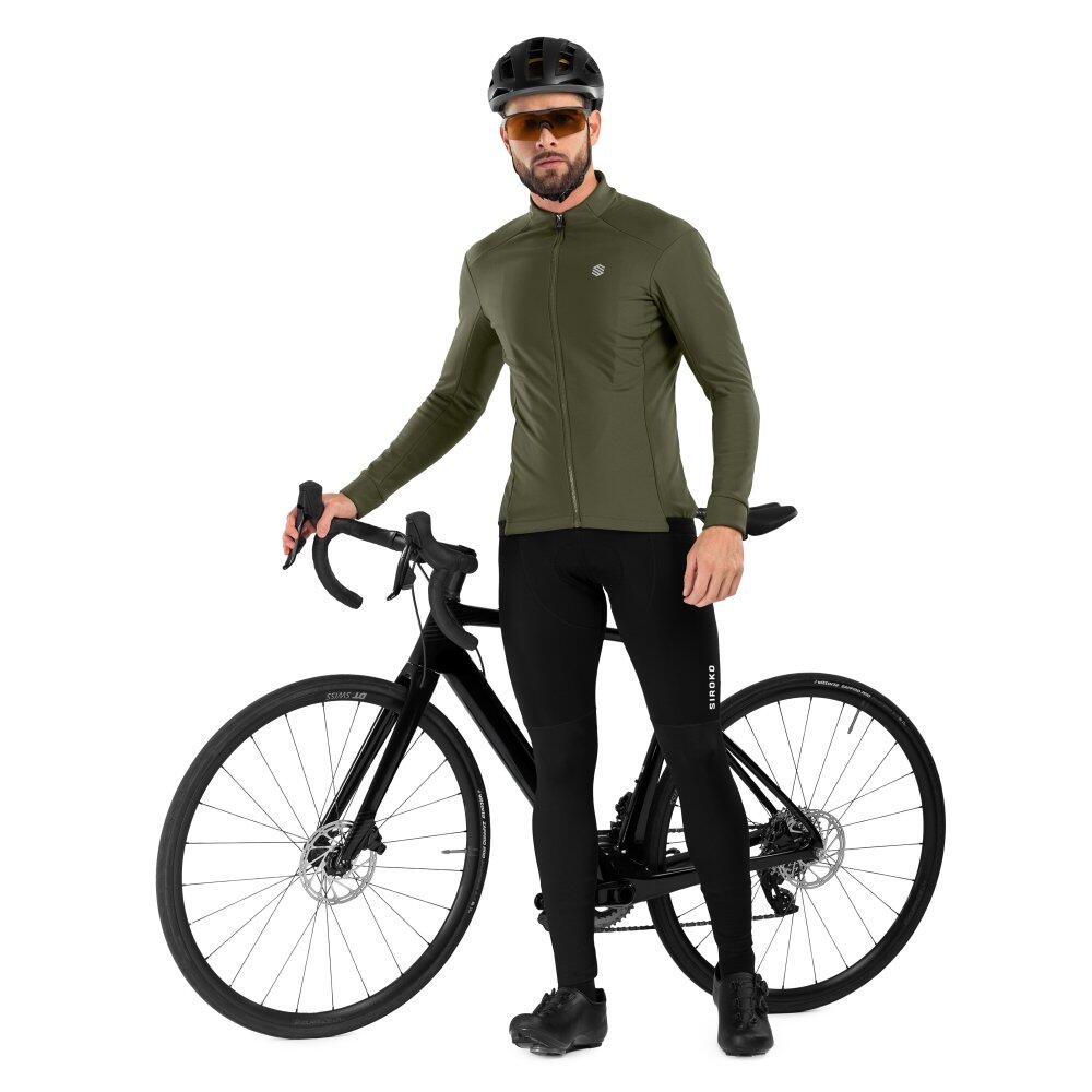 Veste vélo softshell homme Cyclisme J1 Khangai Kaki 3/7