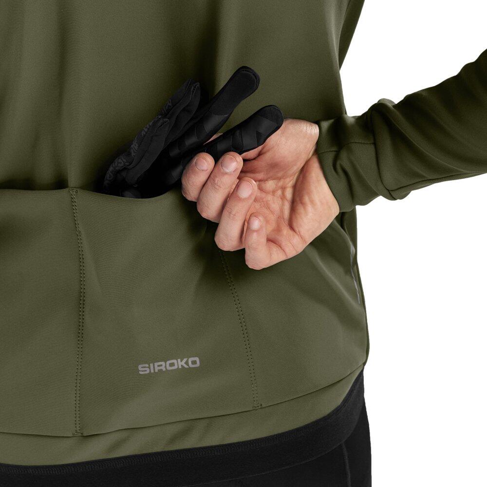 Veste vélo softshell homme Cyclisme J1 Khangai Kaki 5/7