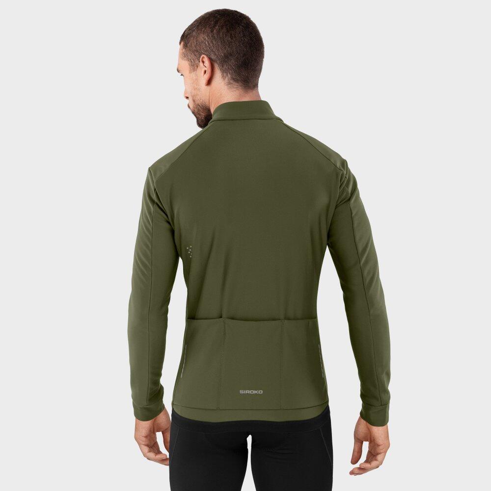 Veste vélo softshell homme Cyclisme J1 Khangai Kaki 6/7