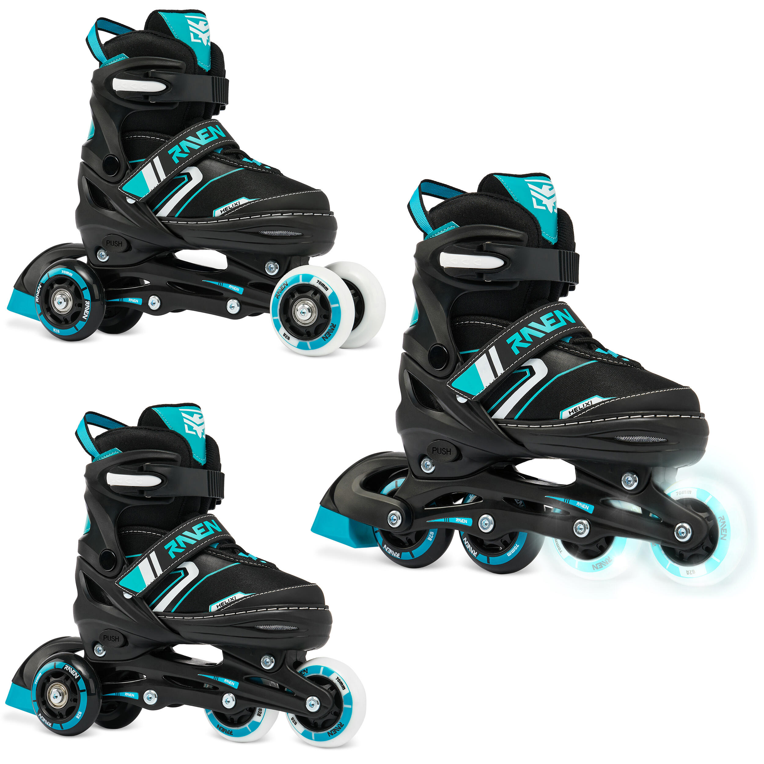 RAVEN - Inline skates voor kinderen en volwassenen - Rolschaatsen 2in1 met schaatsplaten - voor Kinderen en Volwassenen - Professionele uitvoering White/Mint, 35-39 (23-25,5 cm RAVEN - Inline skates voor kinderen en volwassenen - Rolschaatsen 2in1 met schaatsplaten - voor Kinderen en Volwassenen - Professionele uitvoering White/Mint, 35-39 (23-25,5 cm