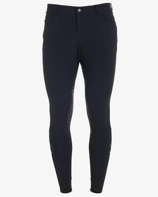 Equestro heren slim fit zomer rijbroek knie grip zwart -