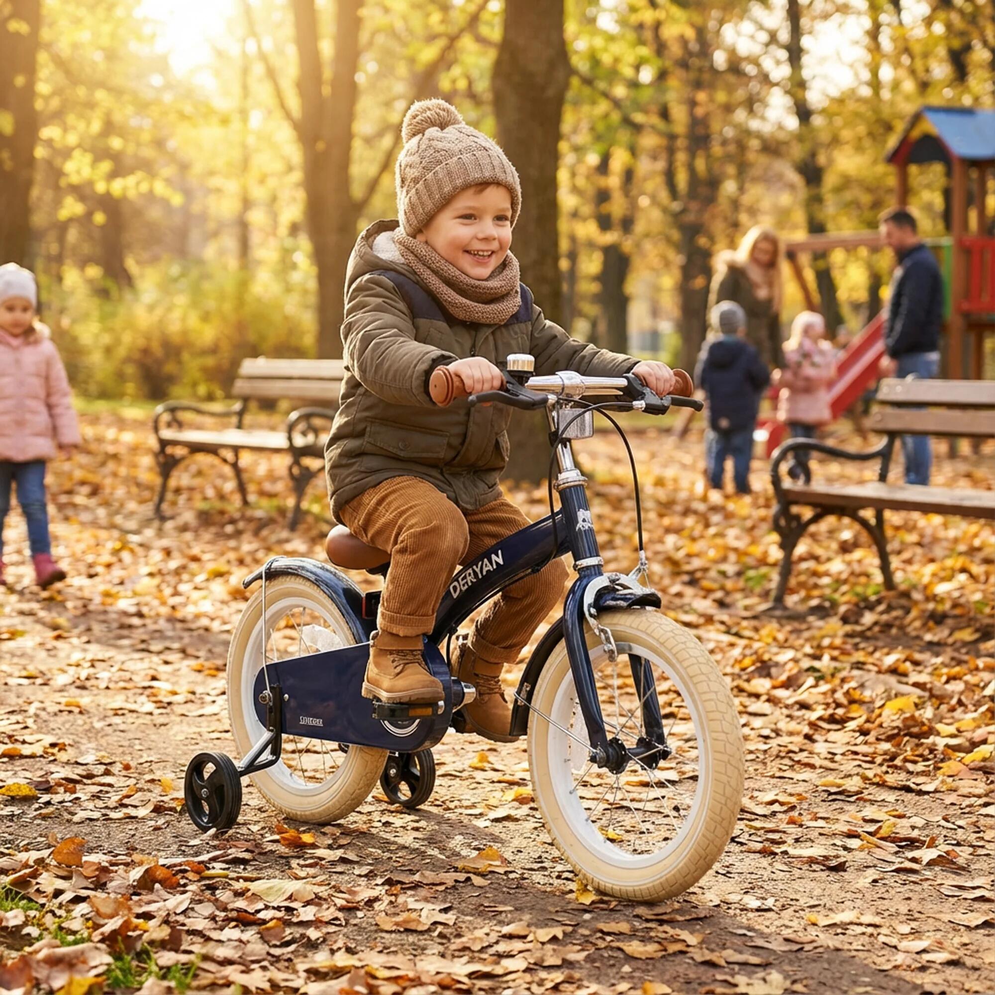 Vélo enfant 3-en-1 12 pouces - Draisienne - Avec roulettes - Bleu 3/8