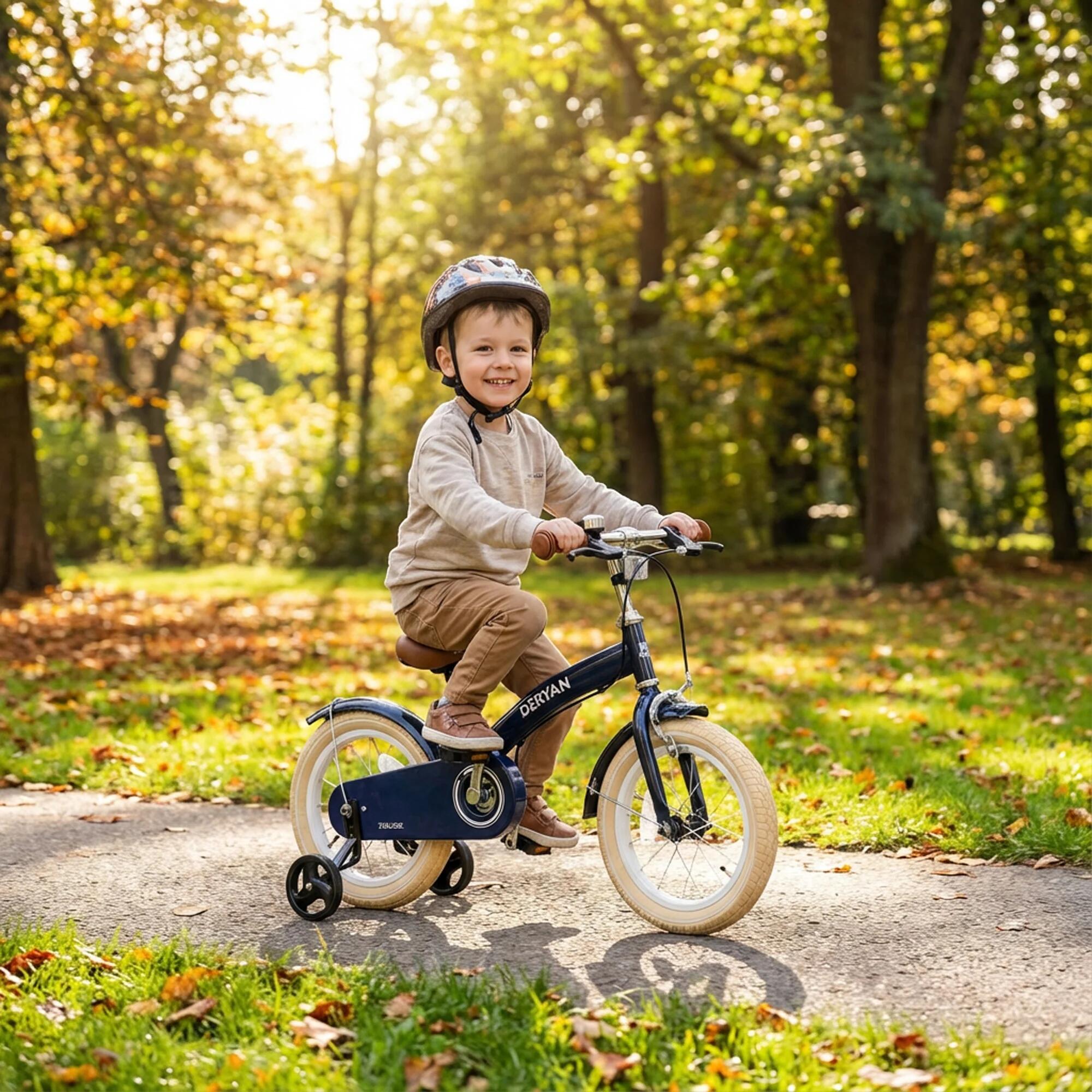 Vélo enfant 3-en-1 12 pouces - Draisienne - Avec roulettes - Bleu 5/8