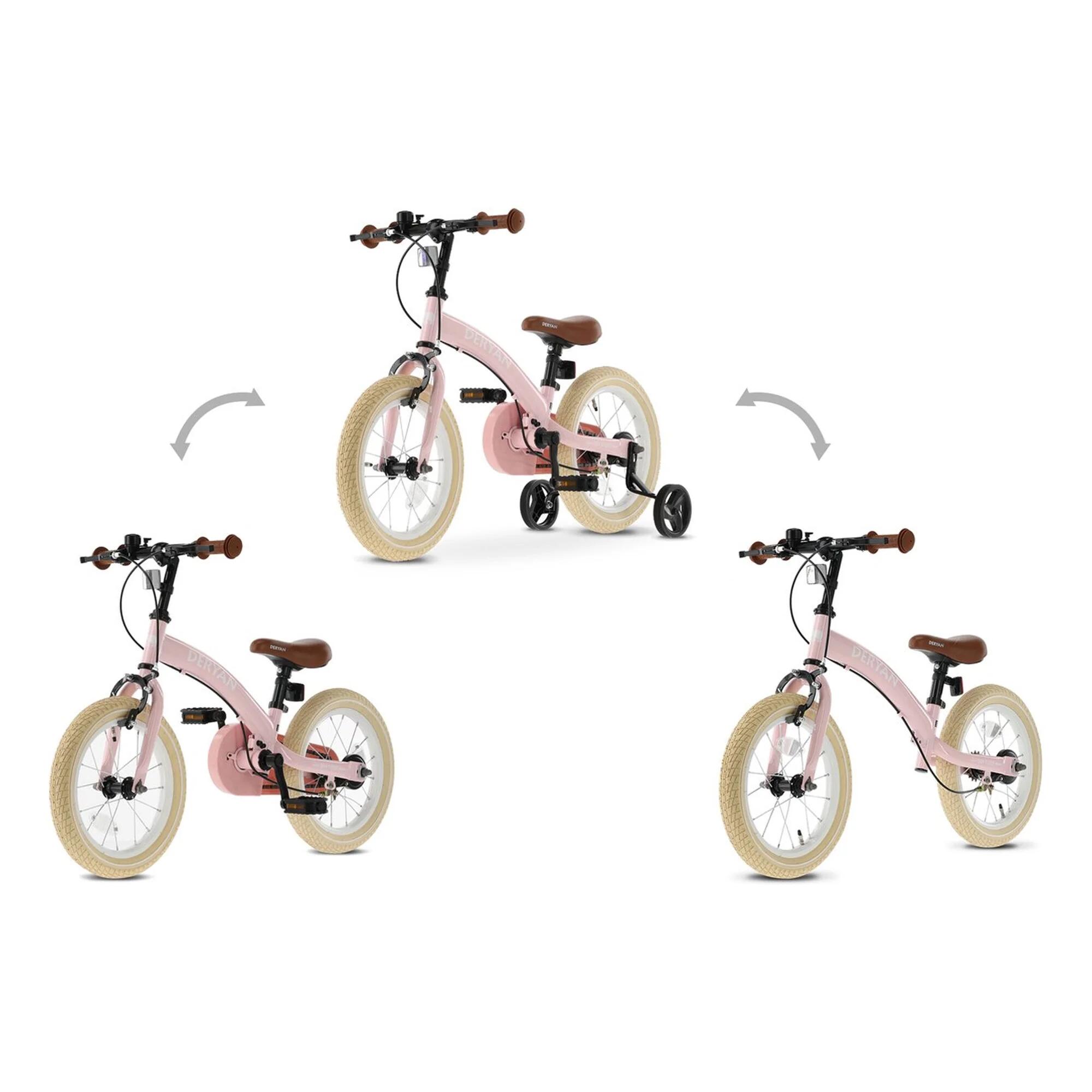 3-in-1 Kinderfahrrad 12 Zoll - Laufrad - Inklusive Stützräder - Rosa 2/8