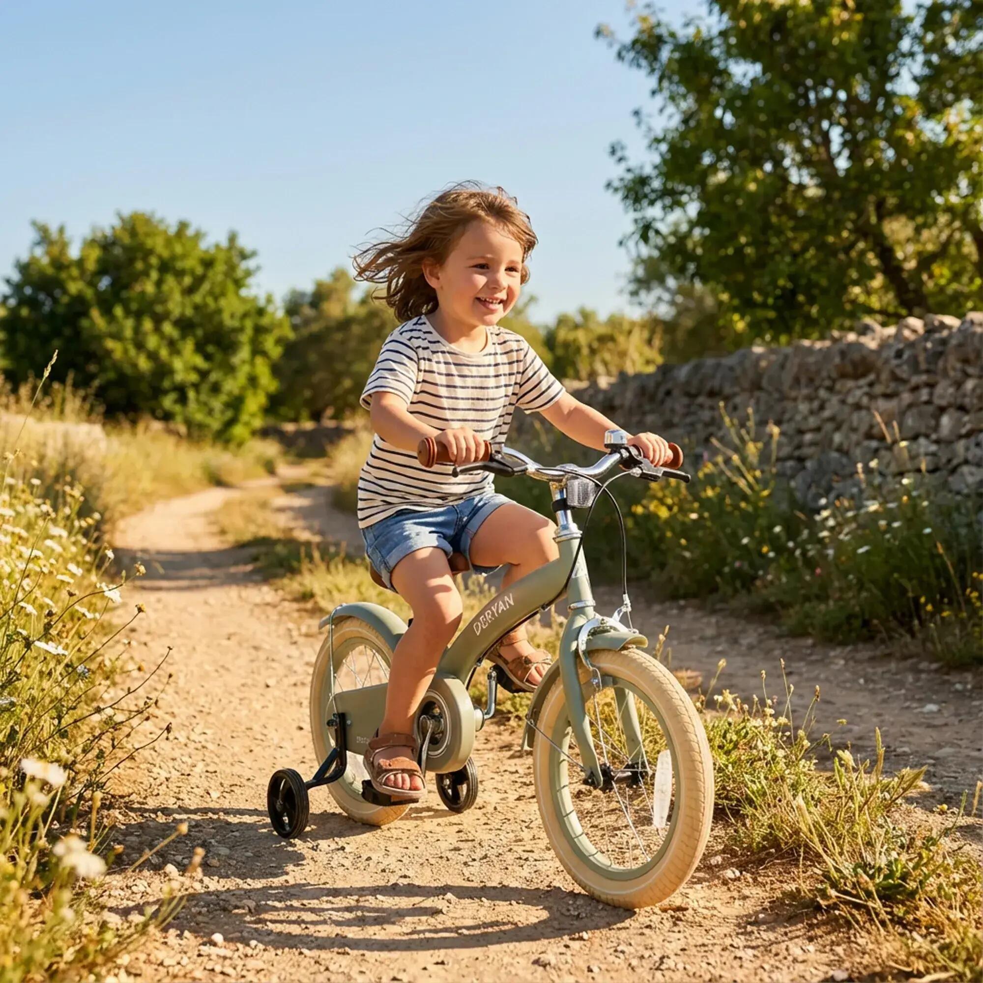 Bicicleta infantil 3 em 1 de 14 polegadas - Bicicleta de equilíbrio - Verde 5/8