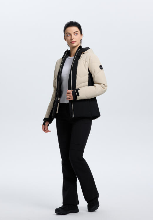 Icepeak Ellinwood Ski Jas Dames - Beige/Zwart 2/7