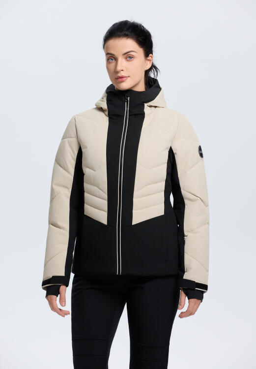 Icepeak Ellinwood Ski Jas Dames - Beige/Zwart 4/7
