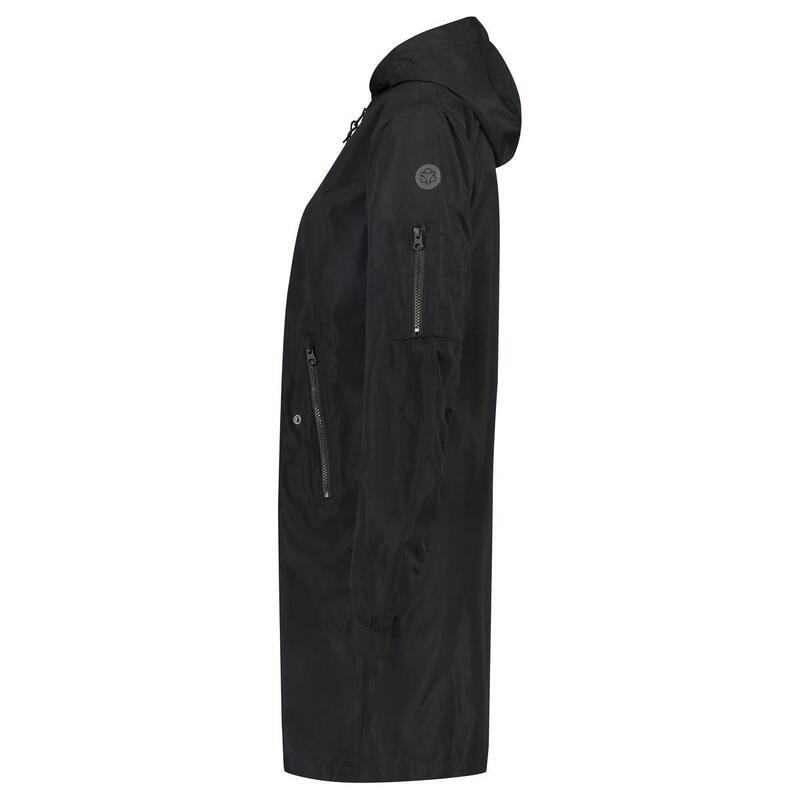 Long Bomber Rain Jacket  Women Black