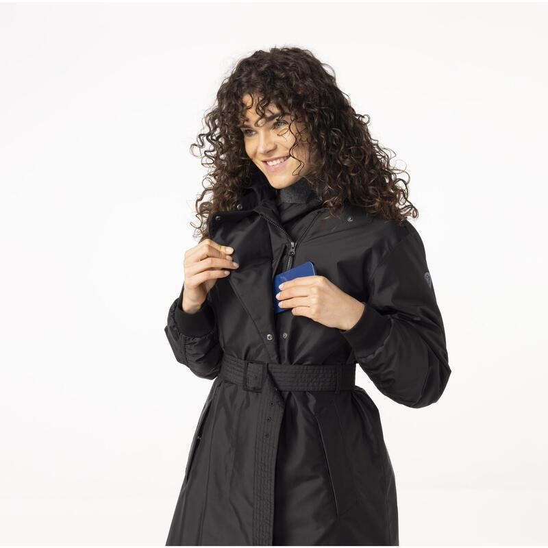 Geacă de ploaie pentru ciclism Femei Trench Coat Puff impermeabilă neagră
