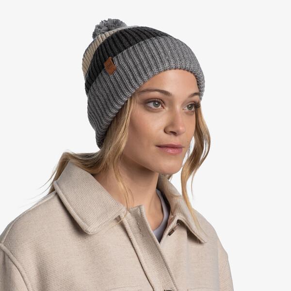 Czapka biegowa unisex Buff Knitted Hat Elon Ash ciepła z pomponem 5/7