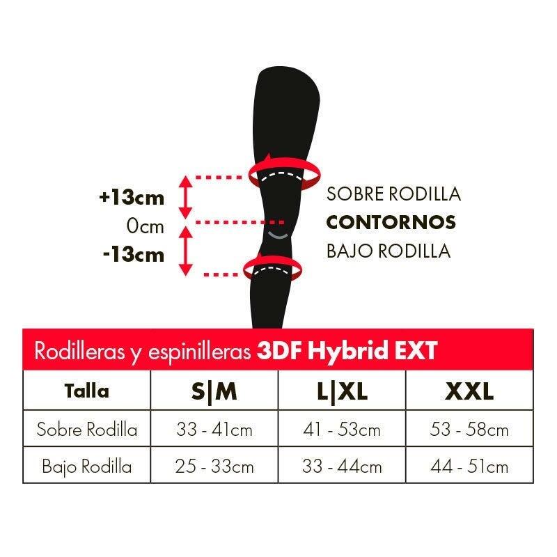 Protège-genoux et tibias 3DF Hybrid EXT - Noir 6/7