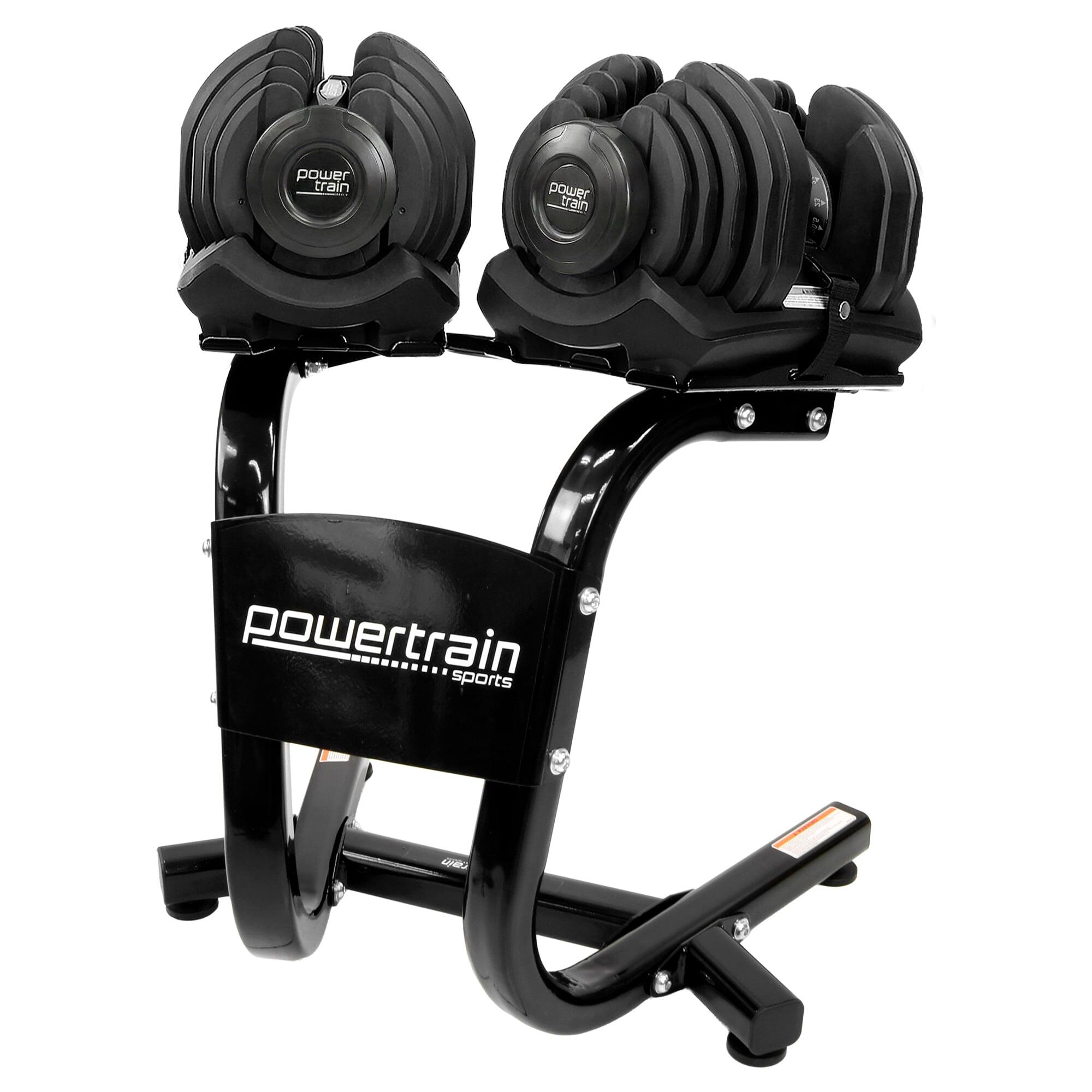 Powertrain 80kg Adjustable Dumbbell Set W Stand Home Gym Exercise Free Weights